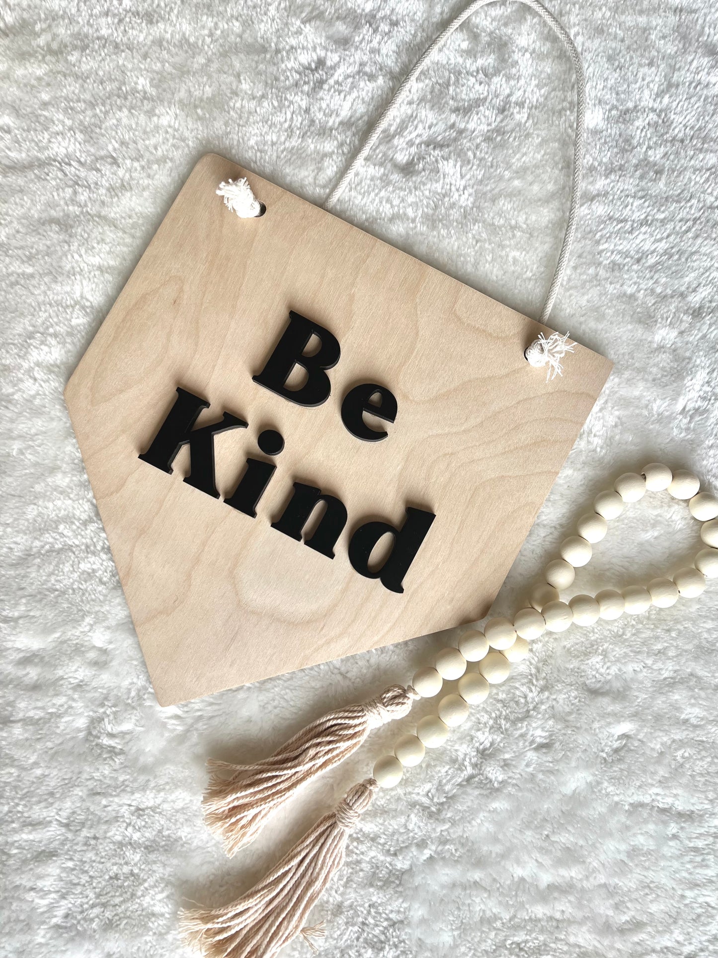 Be Kind wooden banner - Kids room Boho Style wall art