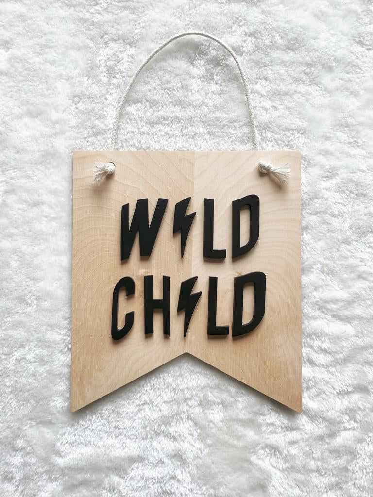 Wild Child - 3D Text Wooden Banner