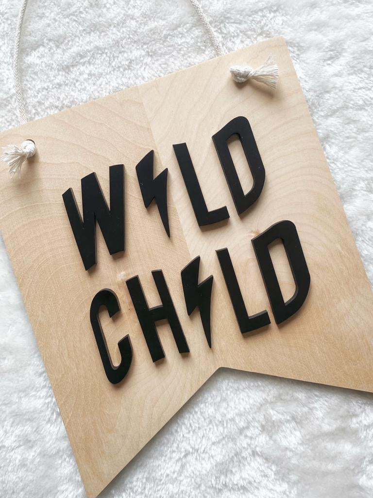 Wild Child - 3D Text Wooden Banner