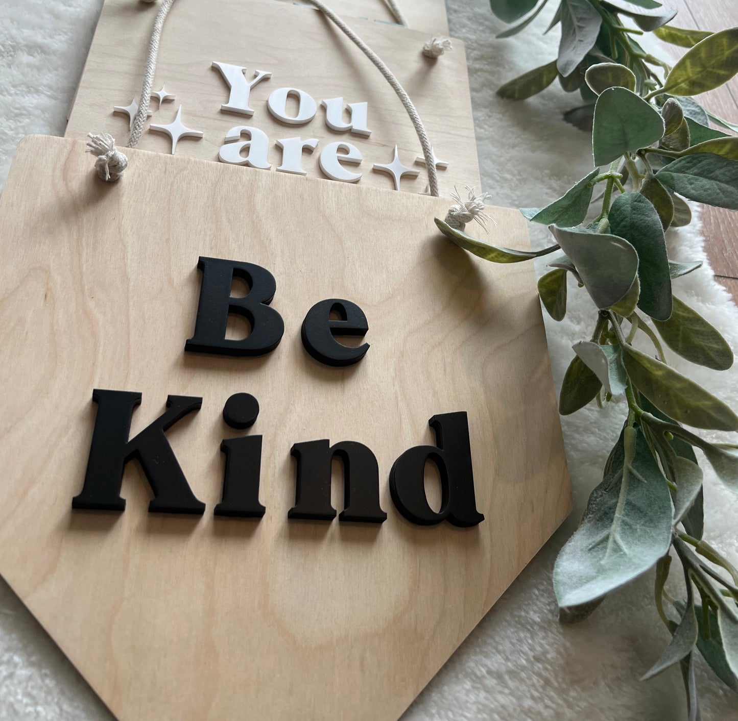 Be Kind wooden banner - Kids room Boho Style wall art