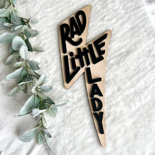 Rad Little Lady - Modern Boho Style Kids Room Wall Art - Girls Room Decor